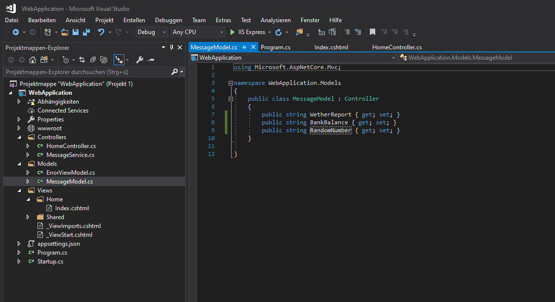  Visual Studio - ASP.Net Core WebApplication 